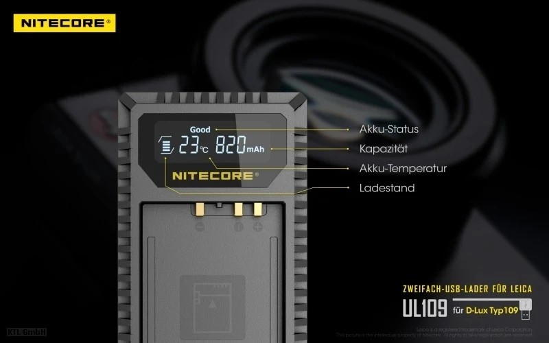 Nitecore UL109 USB-Ladegerät für Leica Cameras