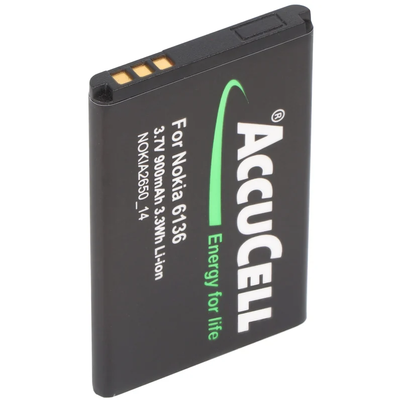 AccuCell Akku passend für Nokia BL-4C mit 3,7 Volt und 900mAh