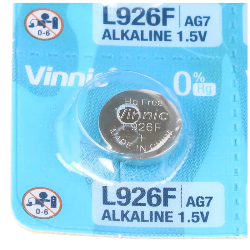 Vinnic Alkaline Batterie AG7, SR927SW, G7, LR57, LR927, SR57 Knopfzelle