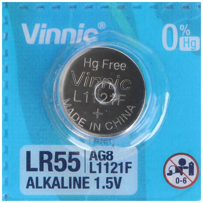Vinnic LR55 Knopfzelle V8GA, 191, 80, LR1120, LR1121, LR4230 Batterie (10 St.)