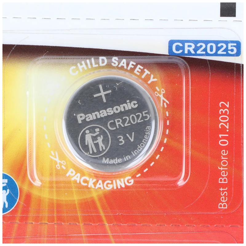 Panasonic Batterie Lithium, Knopfzelle, CR2025, 3V Electronics, Lithium Power, Retail Blister (6-Pack)