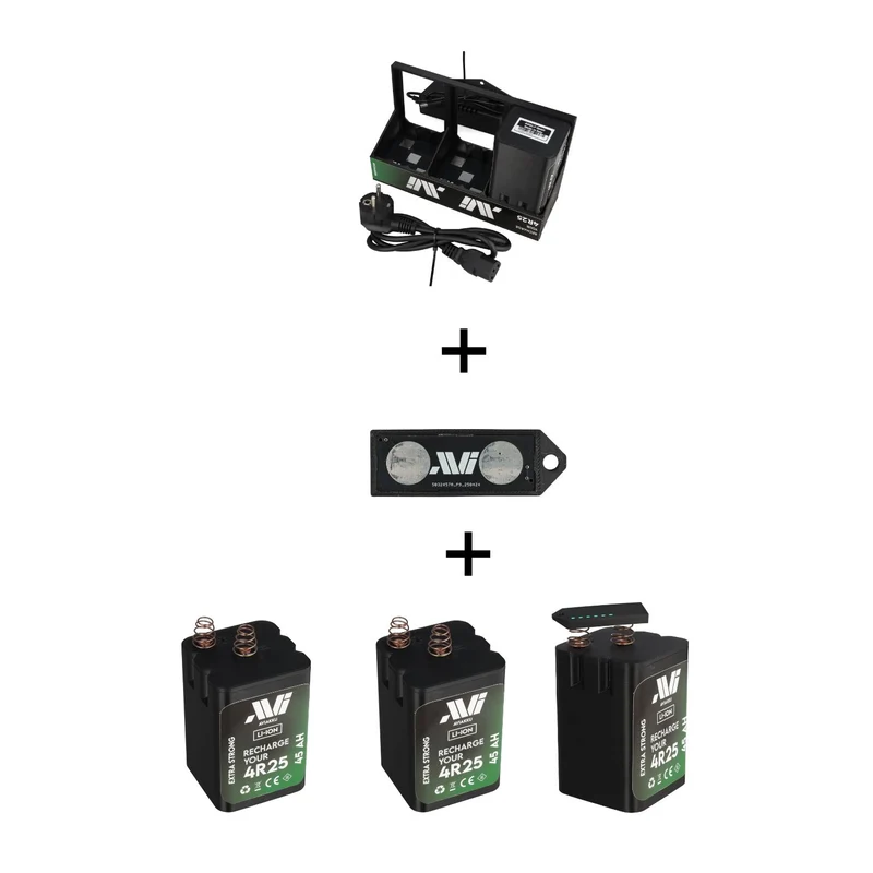 Bundle 3x AVIakku 45Ah mit Ladegerät und Tester für Warnleuchten