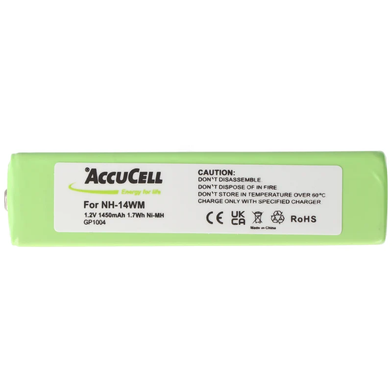 AccuCell 1450mAh Akku NiMH passend für GP14M, AD-N55BT, NH-14WM, MHB-901