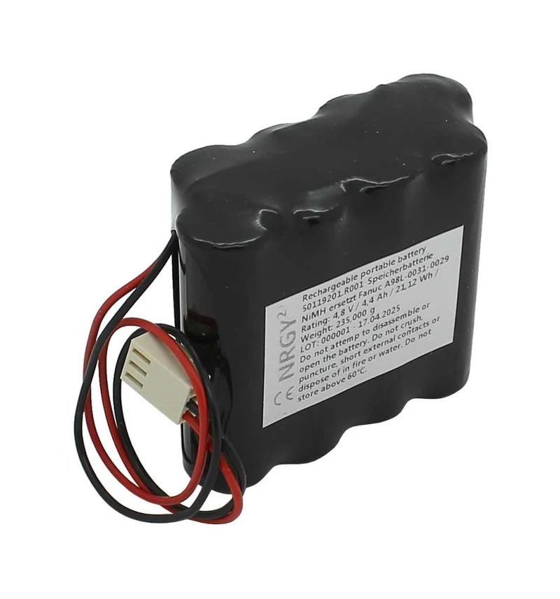 AccuCell Speicherbatterie NiMH 4,8V 4400mAh ersetzt Fanuc A98L-0031-0029