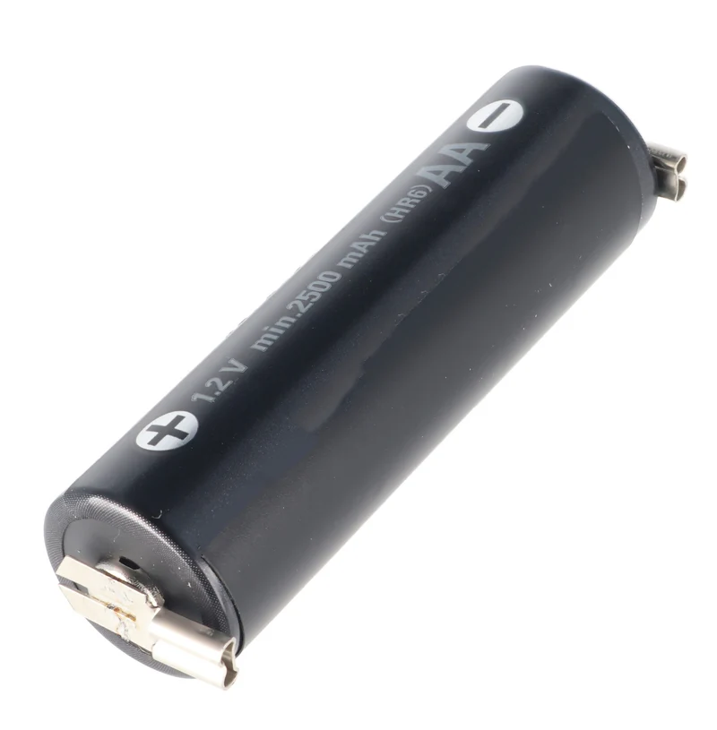 AccuCell 2500mAh NiMH Akku AA passend für Wella Contura 50,7x14,5mm Mignon AA BK-3 mit Steckschuhen