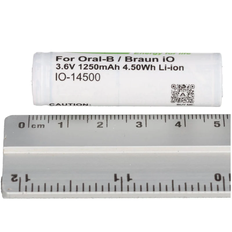AccuCell 1250mAh Premium Akku komaptibel für Braun IO 6, 7, 8, 9, 10, 3,7 Volt, 48,8x14,1mm