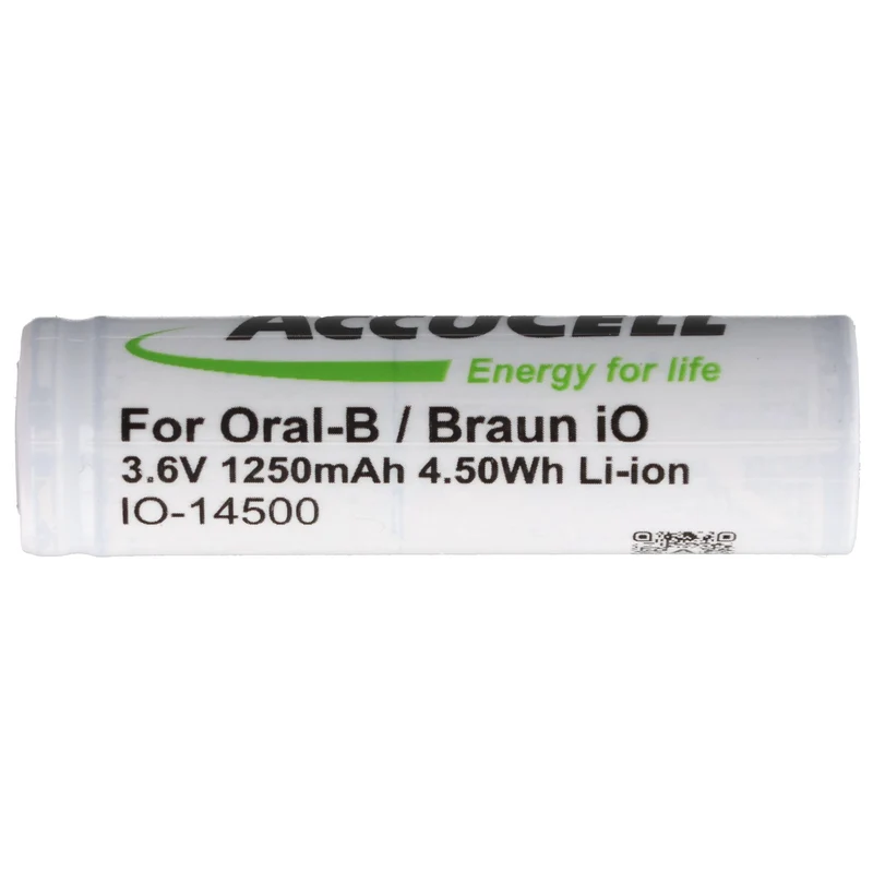 AccuCell 1250mAh Premium Akku komaptibel für Braun IO 6, 7, 8, 9, 10, 3,7 Volt, 48,8x14,1mm
