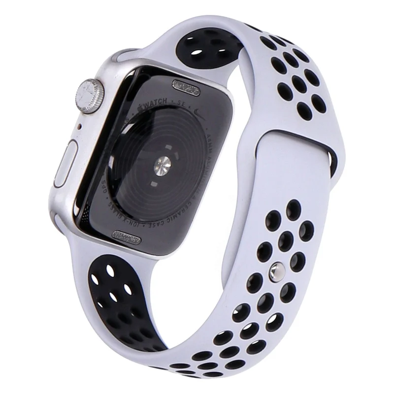Apple Watch SE Nike 44mm GPS Silber Aluminiumgehäuse, Sportarmband Platinum/Schwarz