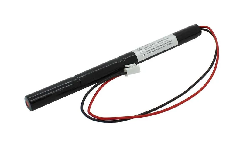 AccuCell Notleuchtenakku NiCd 4,8V 800mAh L1x4 Mignon AA mit 300mm Kabel und Stecker