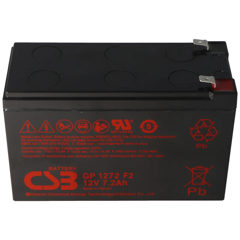 CSB-GP1272F2 12 Volt AGM Bleiakku 7,2Ah, 151x65x100mm 6,3mm (2 St.)