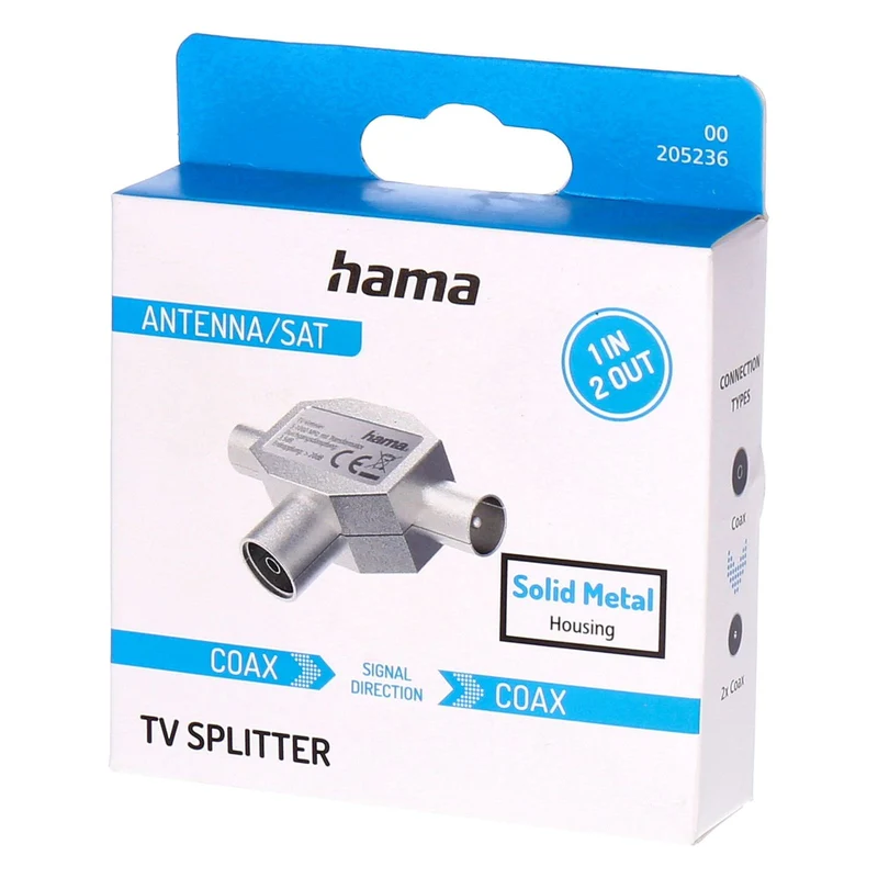 Hama 00205236 Kabelspalter oder -kombinator Kabelsplitter Silber