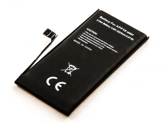 AccuCell Akku passend für Apple iPhone 12 mini, Li-Polymer, 3,85V, 2227mAh, 8,57Wh, built-in, ohne Werkzeug