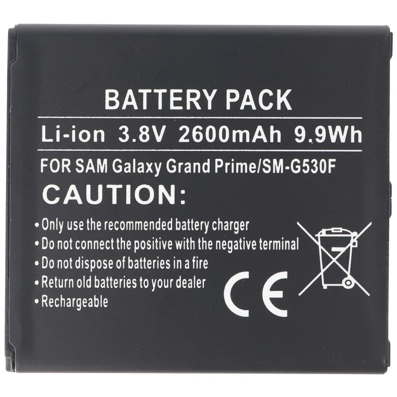 AccuCell Akku passend für Samsung Galaxy J3 2016, BG530CBU, EB-BG530BB, EB-BG530BBC, 2600mAh ohne NFC