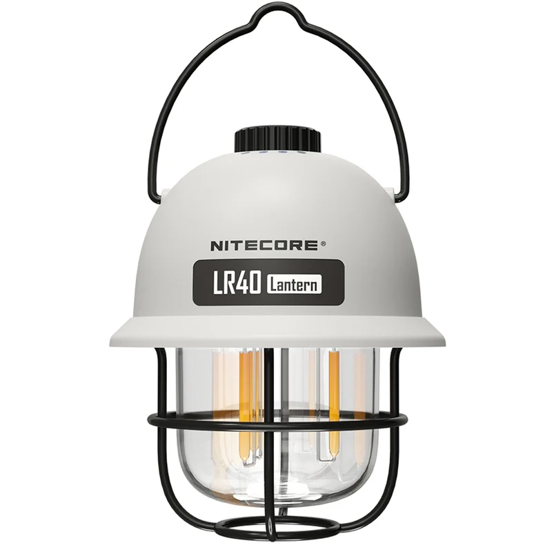 2 Stück Nitecore LR40 Campingleuchte inklusive Akku, 1x Gehäusefarbe weiss, 1x oliv