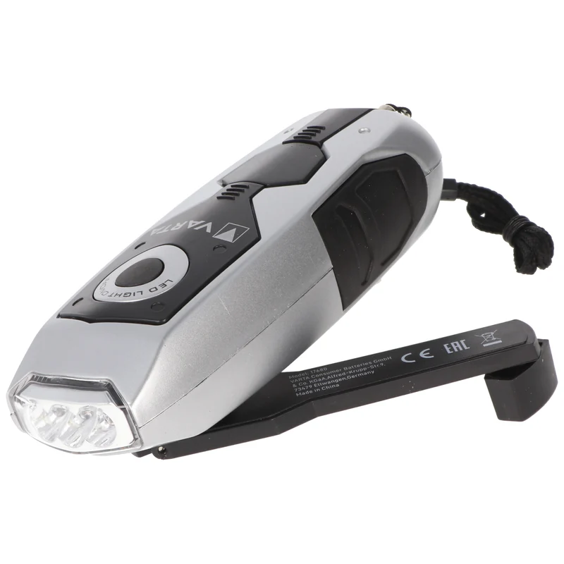 Varta LED Taschenlampe Power Line, Dynamo Light 28 Lumen, dynamobetrieben inklusive Li-Ionen Akku