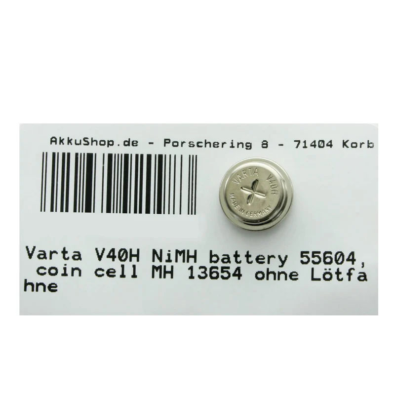 Varta V40H NiMH battery 55604, coin cell MH 13654, 4 Stück