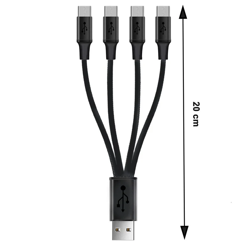Keeppower USB-Verteiler Typ-A auf 4 x Micro USB Länge: 0,2 m bis 2,1A