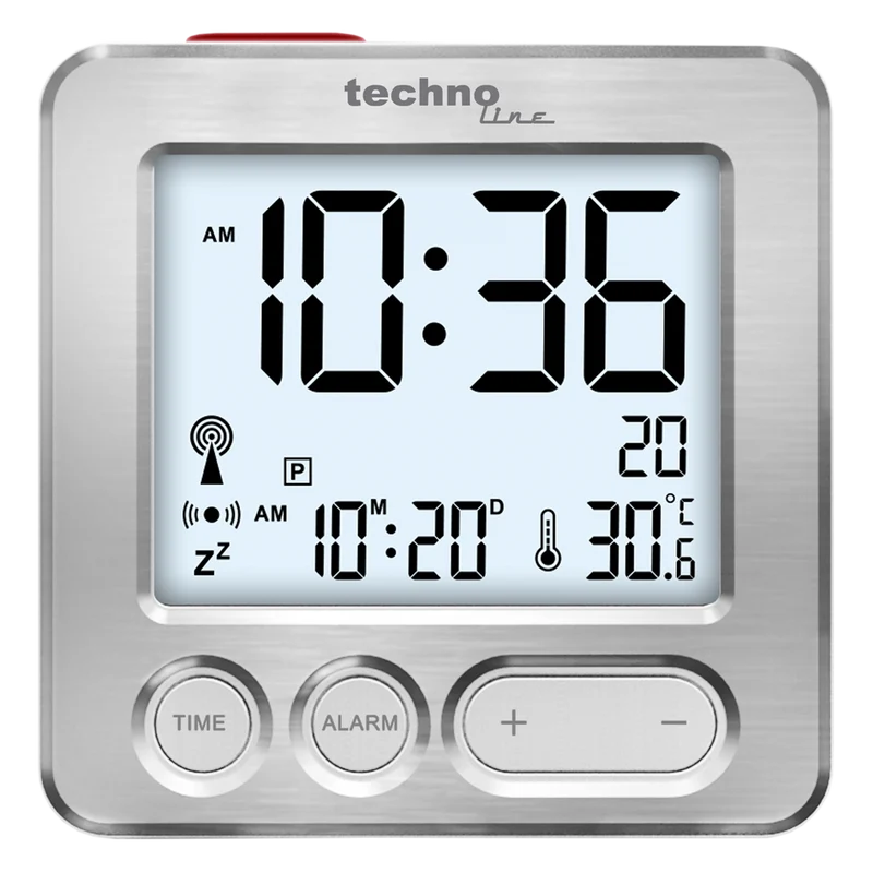 Technoline WT265 Funkwecker, Silber und super modern, handlich und überzeugend