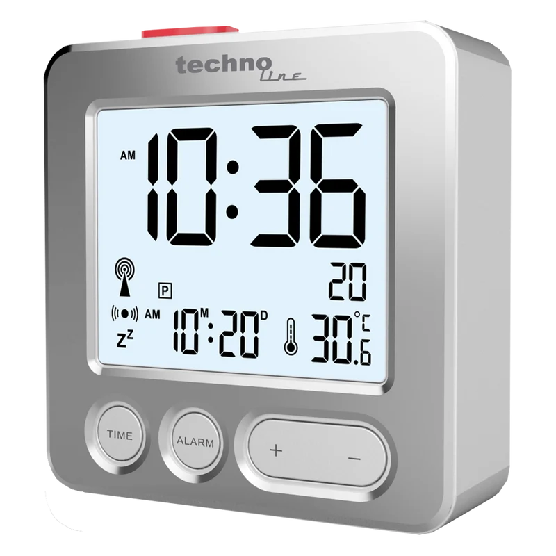 Technoline WT265 Funkwecker, Silber und super modern, handlich und überzeugend