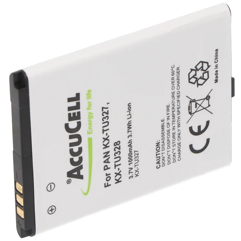 AccuCell Akku für Panasonic KX-TU327, KX-TU328, KX-TU339BJ-LT100010 3,7 Volt 1000mAh
