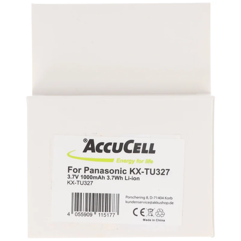 AccuCell Akku für Panasonic KX-TU327, KX-TU328, KX-TU339BJ-LT100010 3,7 Volt 1000mAh
