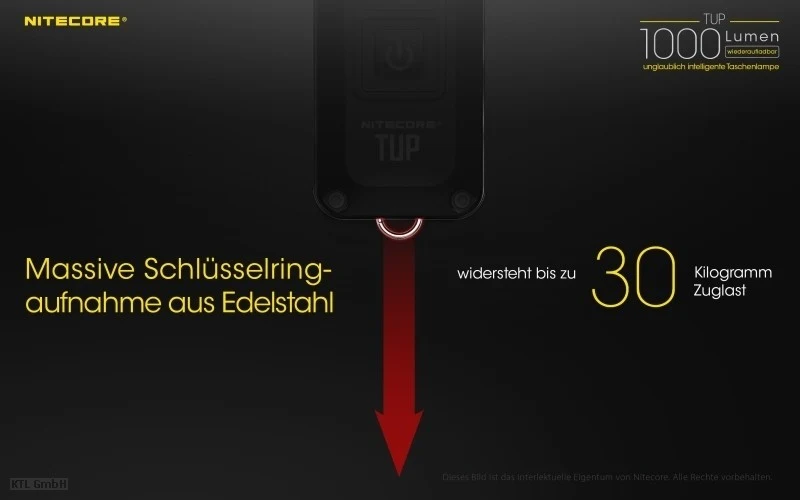 Nitecore TUP schlüsselanhängerleuchte CREE XP-L HD V6 LED - 1000 Lumen 2 Farben wählbar