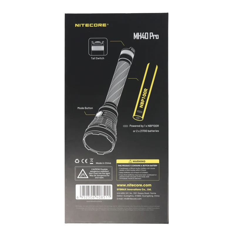 Nitecore MH40 PRO LED-Taschenlampe mit enormer Reichweite bis zu 1300 Meter, UHi LED, 3500 Lumen, inkl. Akkupack und taktisches Zubehör