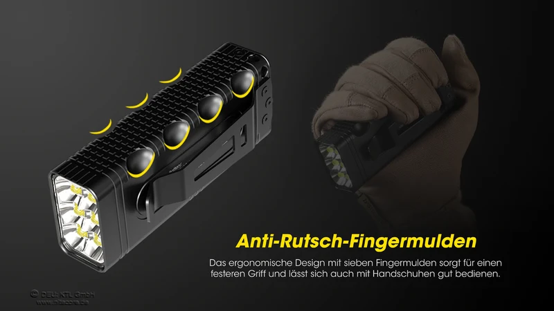 Nitecore TM12K LED-Taschenlampe mit 12000 Lumen, ergonomisches Gehäuse, OLED-Display, eingebauter 21700 4800mAh Li-Ion Akku