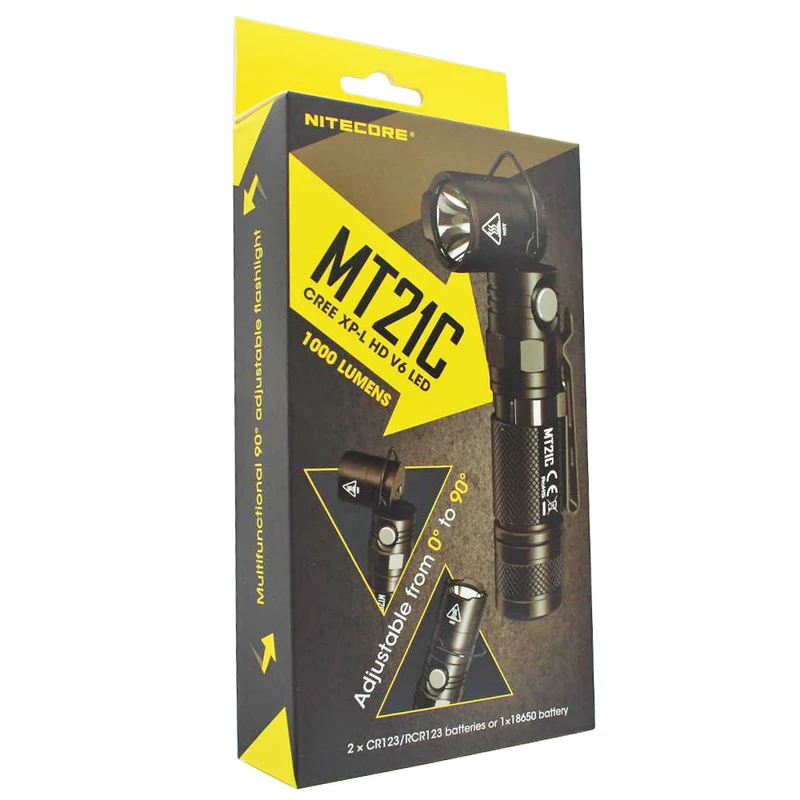 Nitecore MT21C LED-Taschenlampe 90 Grad schwenkbar inklusive Magnet am Lampenschaft