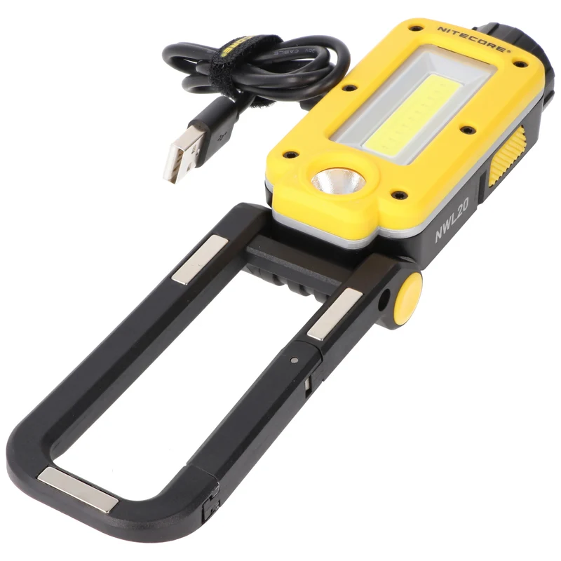 Nitecore NWL20 multifunktionale Arbeitsleuchte, 600 Lumen, COB-Flutlicht und LED-Spotlicht, mit Rotlicht, inklusive NL2150 21700 Li-Ion Akku