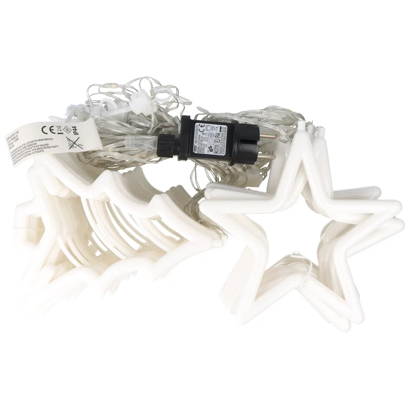 Lotti LED-Lichterkette mit Sternen und Bäumen, für Innen- und Außenbereich, beleuchtete Länge 4,75 Meter, mit Timerfunktion