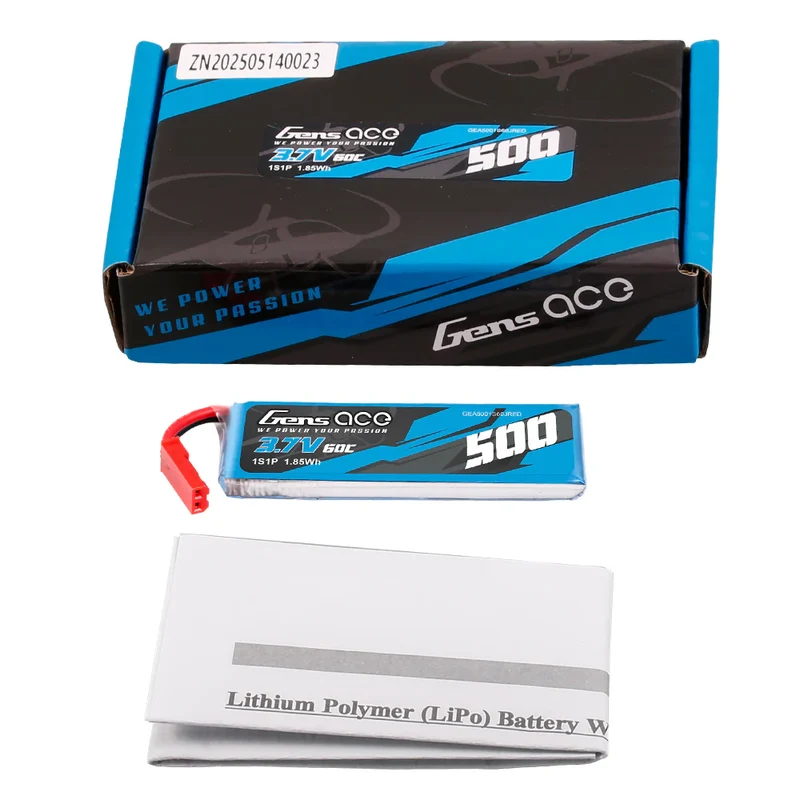 Gens ace 500mAh 3,7V 60C 1S1P LiPo-Akkupack mit JST-SYP-Stecker