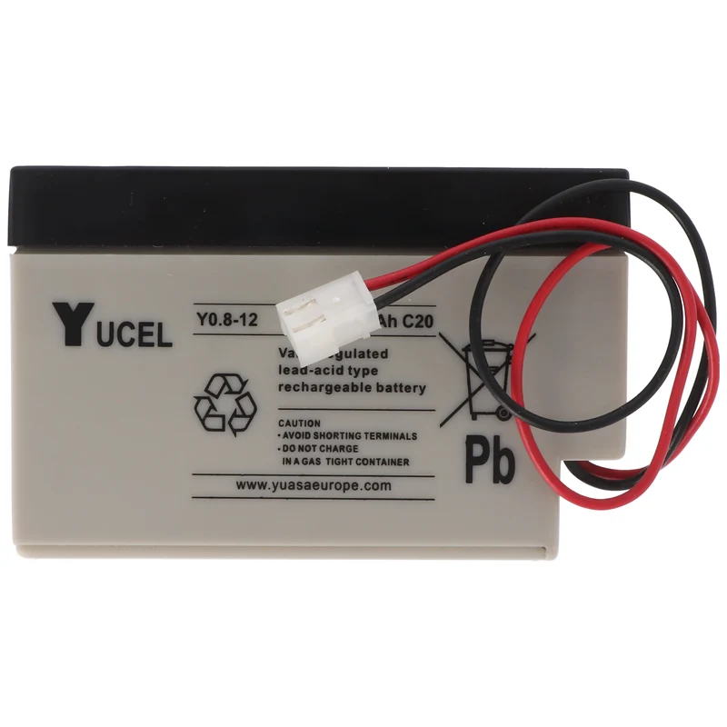 Yucel Y0.8-12 AGM Bleiakku, Yuasa 12V 0,8Ah Akku mit JST-Stecker