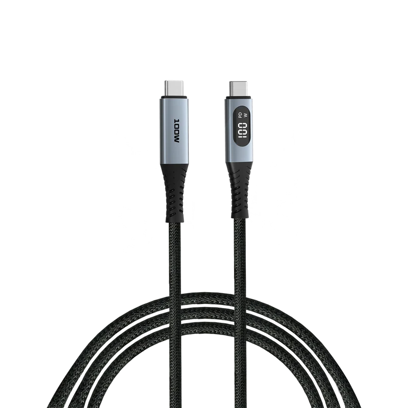Verbatim Ladekabel, USB-C/USB-C, 1.2m, schwarz Sync&Charge, 100W, 480MBit/s, LED Anzeige, Retail