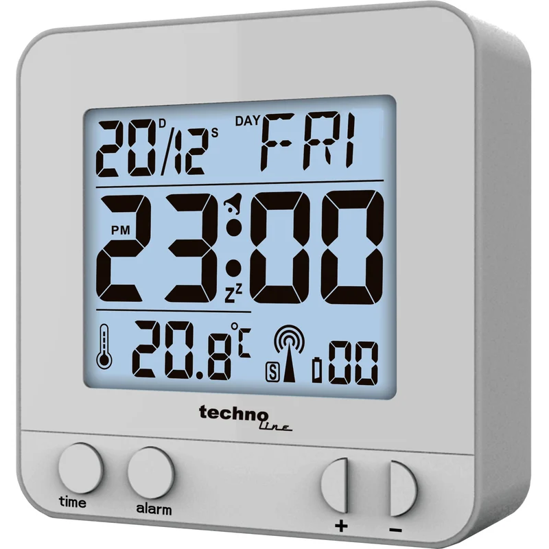WT 235 silber - moderner Funkwecker mit Touch-Sensor