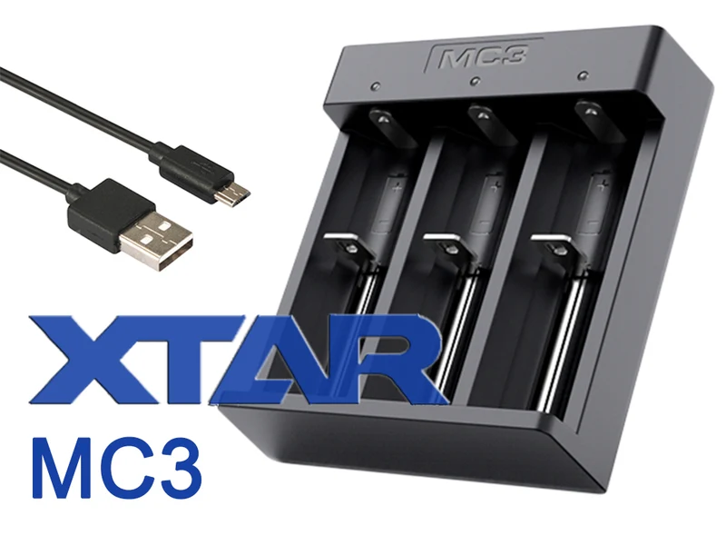 XTAR MC3 – Kompaktes 3-Schacht Ladegerät für Li-Ion Akkus