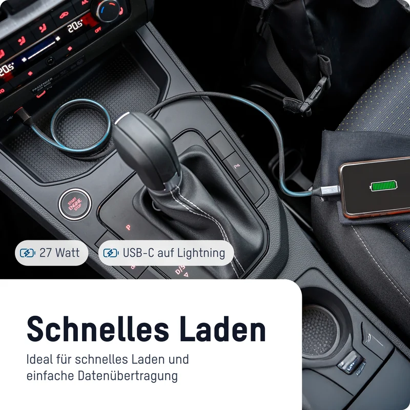 ANSMANN Magnetisches 4in1 Ladekabel – USB-A / USB-C auf USB-C oder Lightning, 120 cm