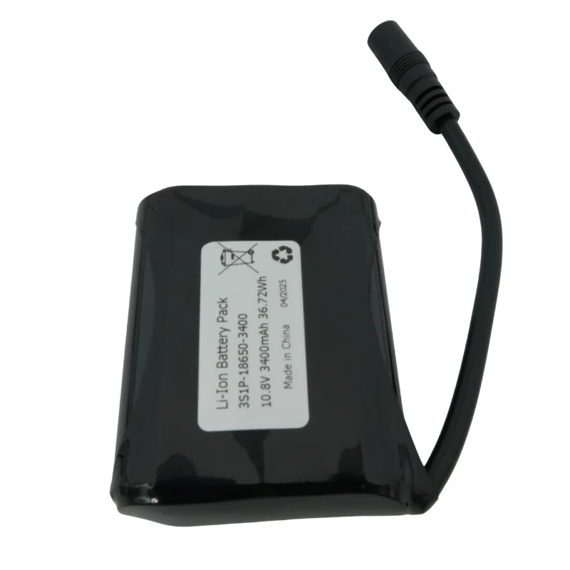 Keeppower 3S1P -18650 - 3400mAh - 10,8V Li-Ion Akkupack mit BMS-Schutz mit DC Anschluss