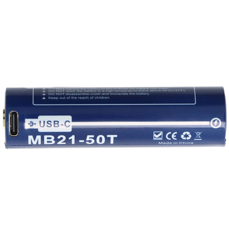 AccuCell 21700 Li-ion Akku 5000mAh, 21750, USB-C, max. Entladestrom 25A, 76,8 x 21,2mm