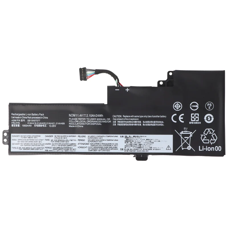 AccuCell Akku passend für Lenovo ThinkPad T480, Li-Polymer, 11,4V, 2100mAh, 24Wh