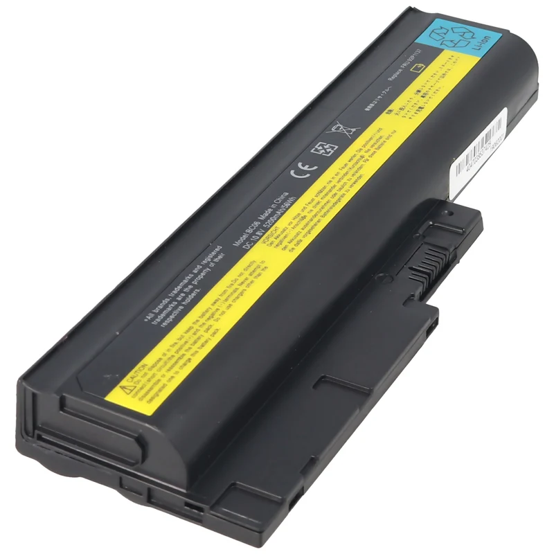 AccuCell Akku passend für IBM/Lenovo ThinkPad R60, T60, Li-Ion, 10,8V-11,1V, 5200mAh, 56,2Wh, black
