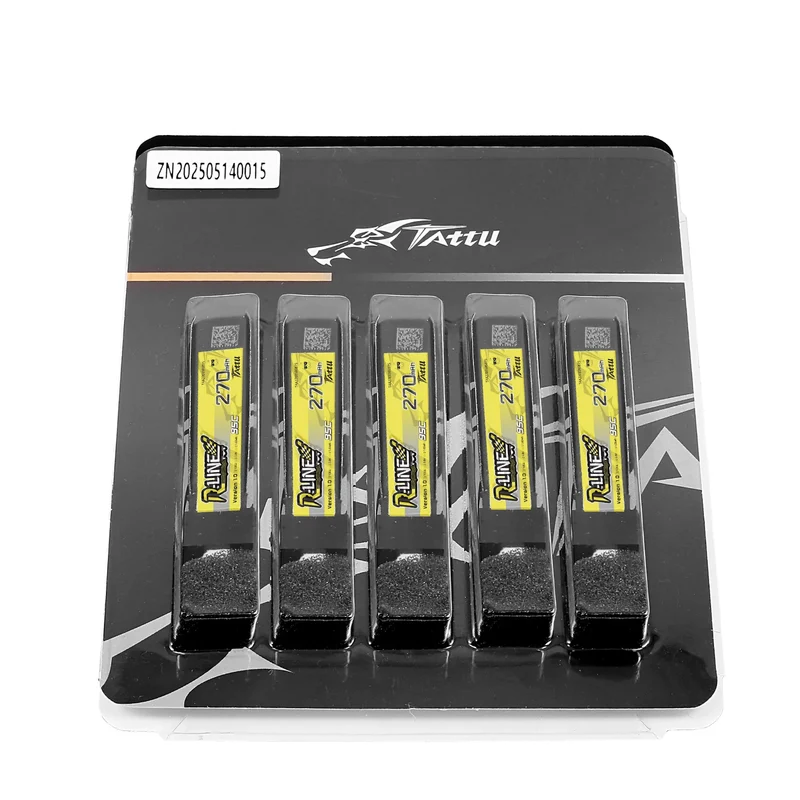 Tattu 270mAh 1S 95C 3,8V HV LiPo-Akku mit BT2.0-Stecker ( 5 St. )
