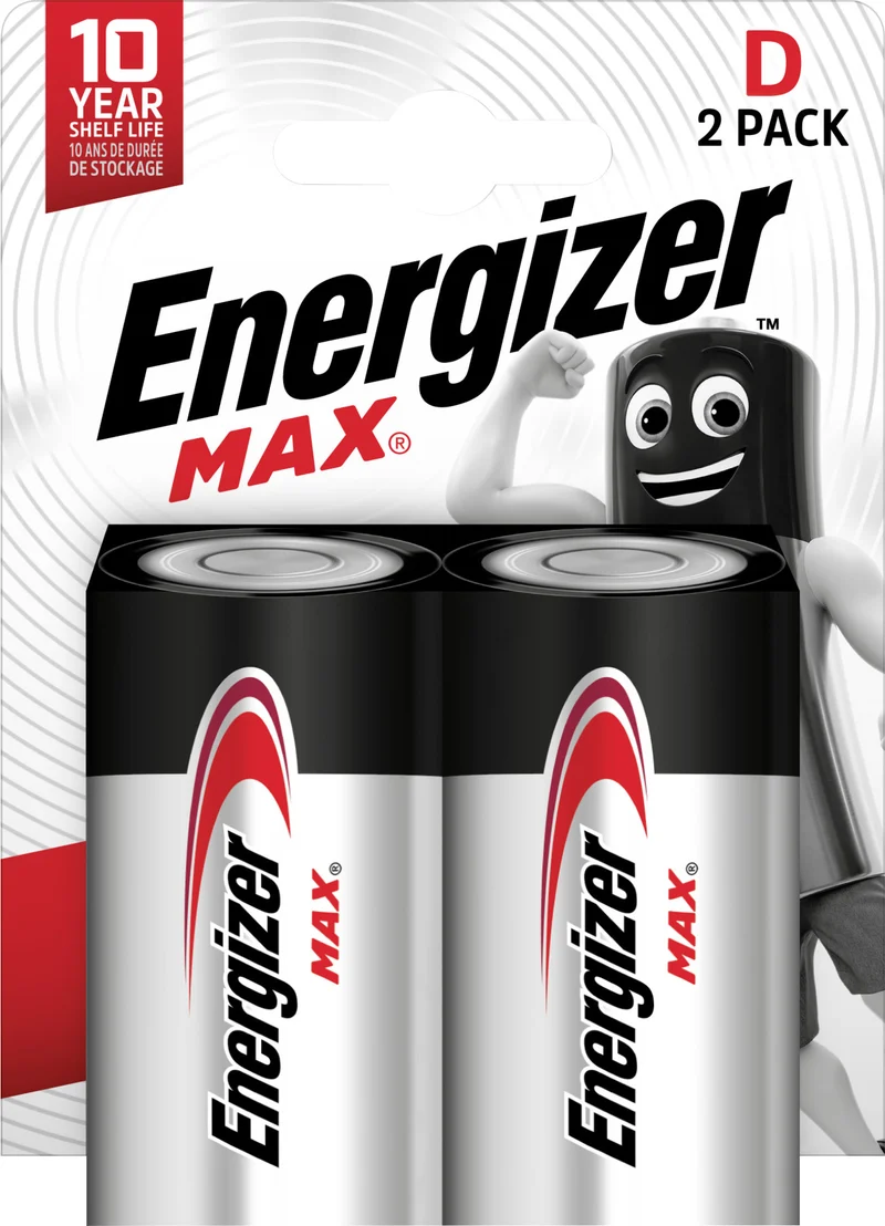 Energizer Batterie Alkaline, Mono, D, LR20, 1.5V Max, Retail Blister (2-Pack)