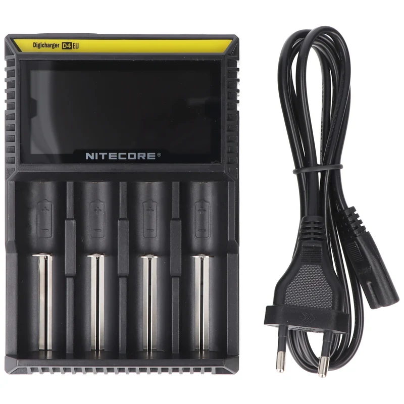 NiteCore Ladegerät Digicharger D4 EU mit Display für AAA, AA, C