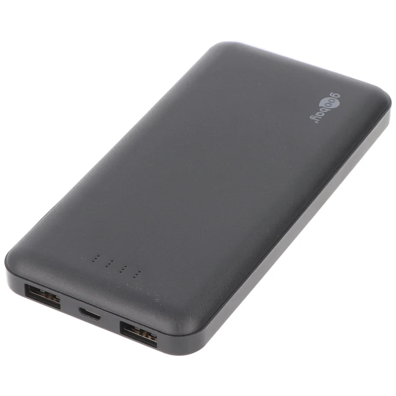 Goobay Powerbank Slimline 10.000mAh - Leistungsstarke 10.000mAh in einem handlichen wie griffigem Design mit Status-Display