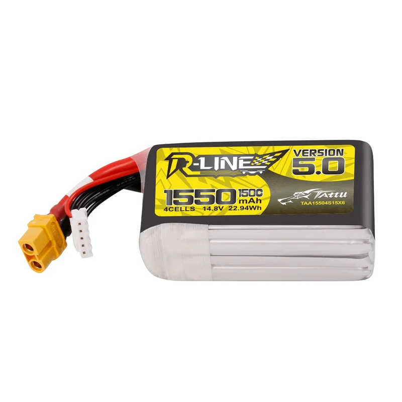 Tattu R-Line Version 5.0 1550mAh 14,8V 150C 4S1P LiPo-Akkupack mit XT60-Stecker