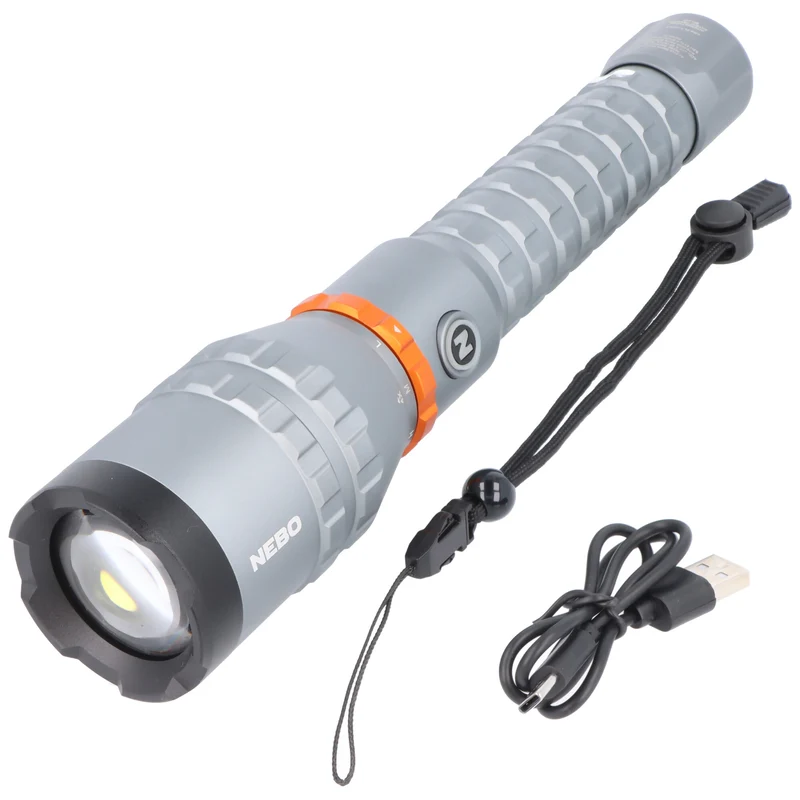 NEBO Davinci 8000 LED Taschenlampe, 8000 Lumen, bis zu 206 Meter Leuchtweite, wiederaufladbar