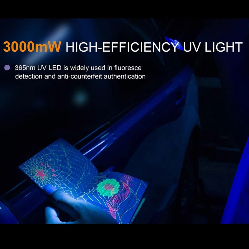 Fenix TK25UV LED-Taschenlampe mit weißer LED und UV LED Licht, Lieferung ohne Akku oder Batterien