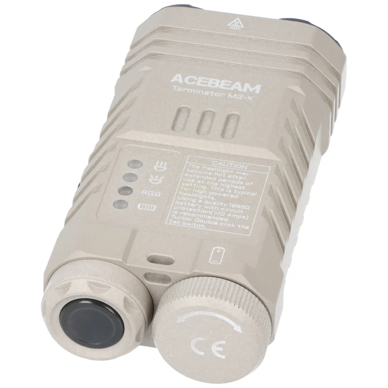 AceBeam Terminator M2-X – Dual LED Taschenlampe mit 6.500 K und bis zu 300 m Reichweite (Desert)