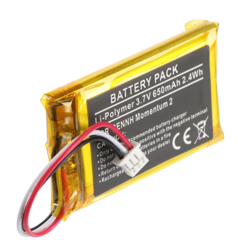 AccuCell Akku passend für Sennheiser Momentum 2 – Li-Polymer, 3,7V, 650mAh, 2,4Wh, ca. 40,9 x 25 x 6mm